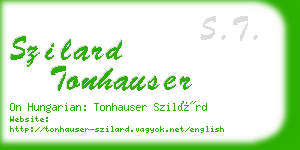 szilard tonhauser business card